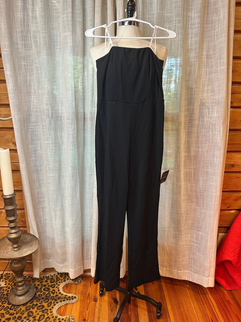Lulu's Black Strapless Wide-Leg Jumpsuit